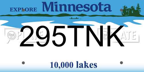 295TNK Minnesota License Plate