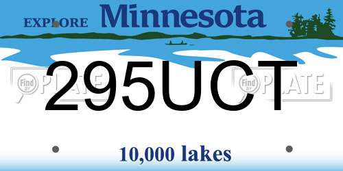 295UCT Minnesota License Plate
