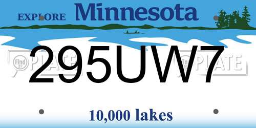 295UW7 Minnesota License Plate