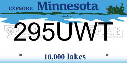 295UWT Minnesota License Plate