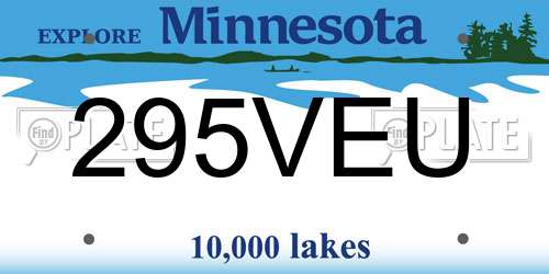 295VEU Minnesota License Plate