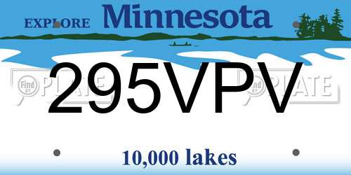 295VPV Minnesota License Plate