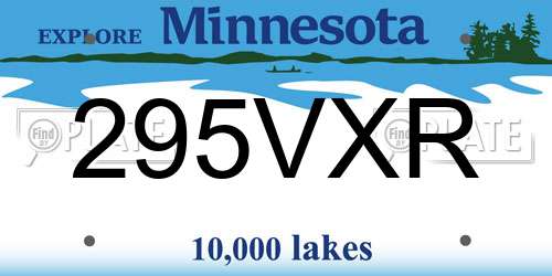 295VXR Minnesota License Plate