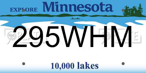 295WHM Minnesota License Plate