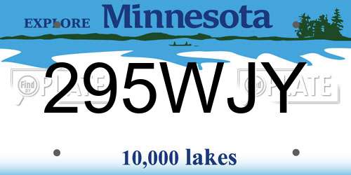 295WJY Minnesota License Plate