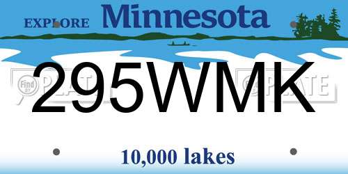 295WMK Minnesota License Plate