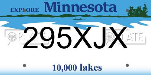 295XJX Minnesota License Plate