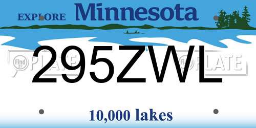 295ZWL Minnesota License Plate