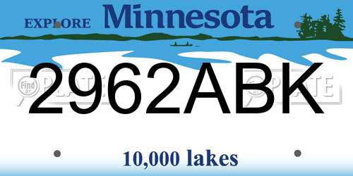 2962ABK Minnesota License Plate