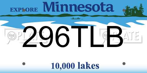 296TLB Minnesota License Plate