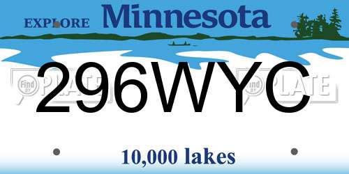 296WYC Minnesota License Plate