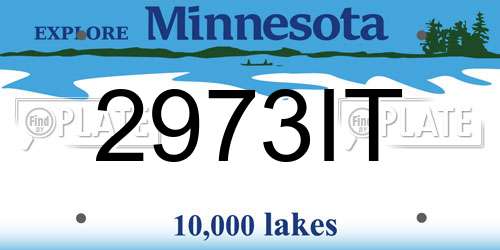 2973IT Minnesota License Plate