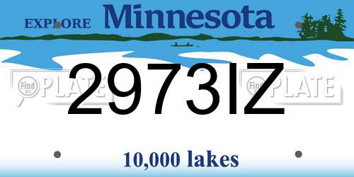 2973IZ Minnesota License Plate