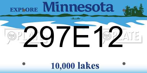 297E12 Minnesota License Plate