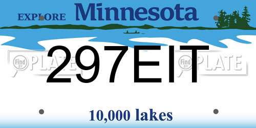 297EIT Minnesota License Plate