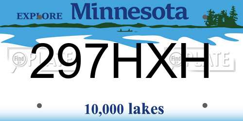 297HXH Minnesota License Plate
