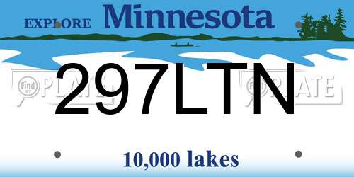 297LTN Minnesota License Plate
