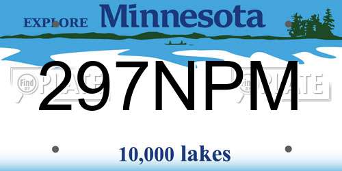 297NPM Minnesota License Plate