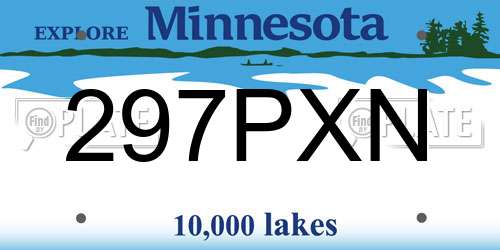 297PXN Minnesota License Plate