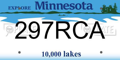 297RCA Minnesota License Plate