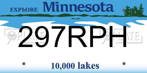 297RPH Minnesota License Plate