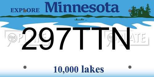 297TTN Minnesota License Plate