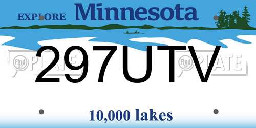297UTV Minnesota License Plate