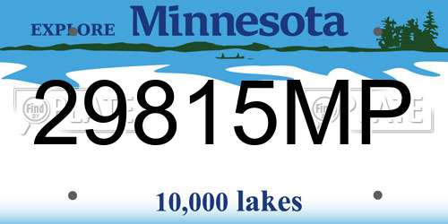 29815MP Minnesota License Plate