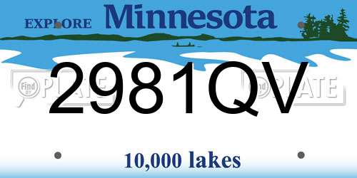 2981QV Minnesota License Plate