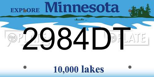 2984DT Minnesota License Plate