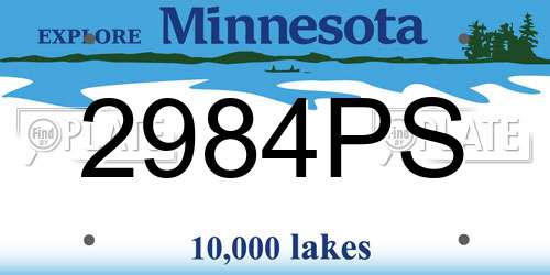 2984PS Minnesota License Plate