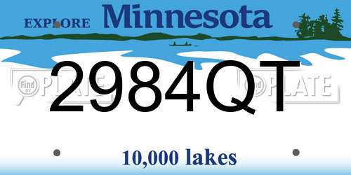 2984QT Minnesota License Plate