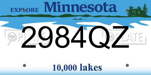 2984QZ Minnesota License Plate