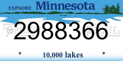 2988366 Minnesota License Plate