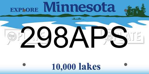 298APS Minnesota License Plate