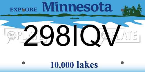 298IQV Minnesota License Plate