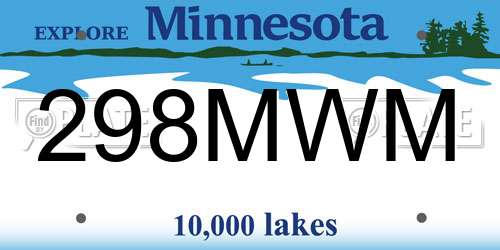 298MWM Minnesota License Plate