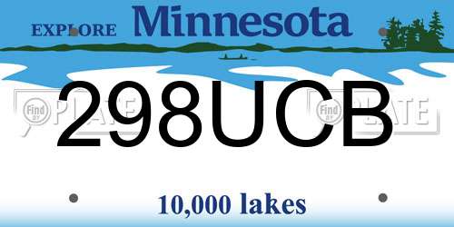 298UCB Minnesota License Plate