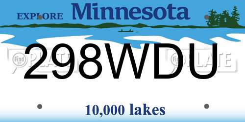 298WDU Minnesota License Plate