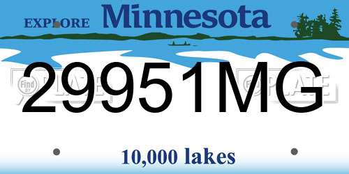 29951MG Minnesota License Plate