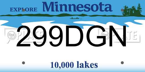 299DGN Minnesota License Plate