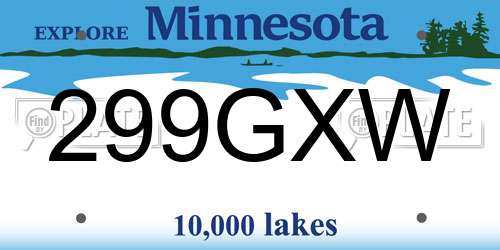 299GXW Minnesota License Plate