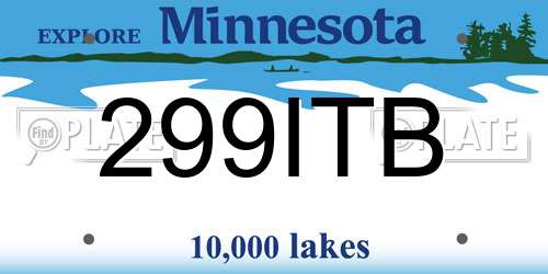 299ITB Minnesota License Plate