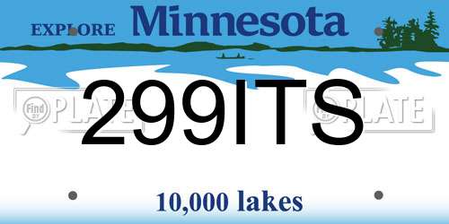 299ITS Minnesota License Plate