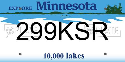299KSR Minnesota License Plate