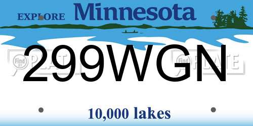 299WGN Minnesota License Plate