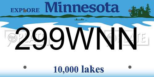 299WNN Minnesota License Plate