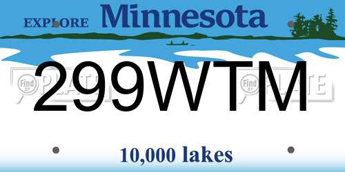 299WTM Minnesota License Plate