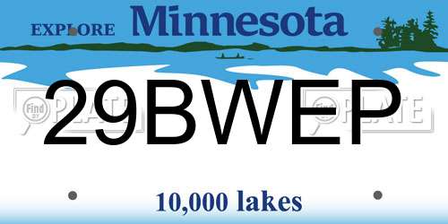 29BWEP Minnesota License Plate