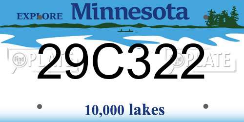 29C322 Minnesota License Plate